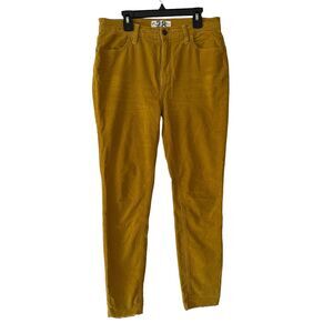 We the Free 28 Corduroy Pants Mustard Yellow Skinny Raw Hem High Waisted